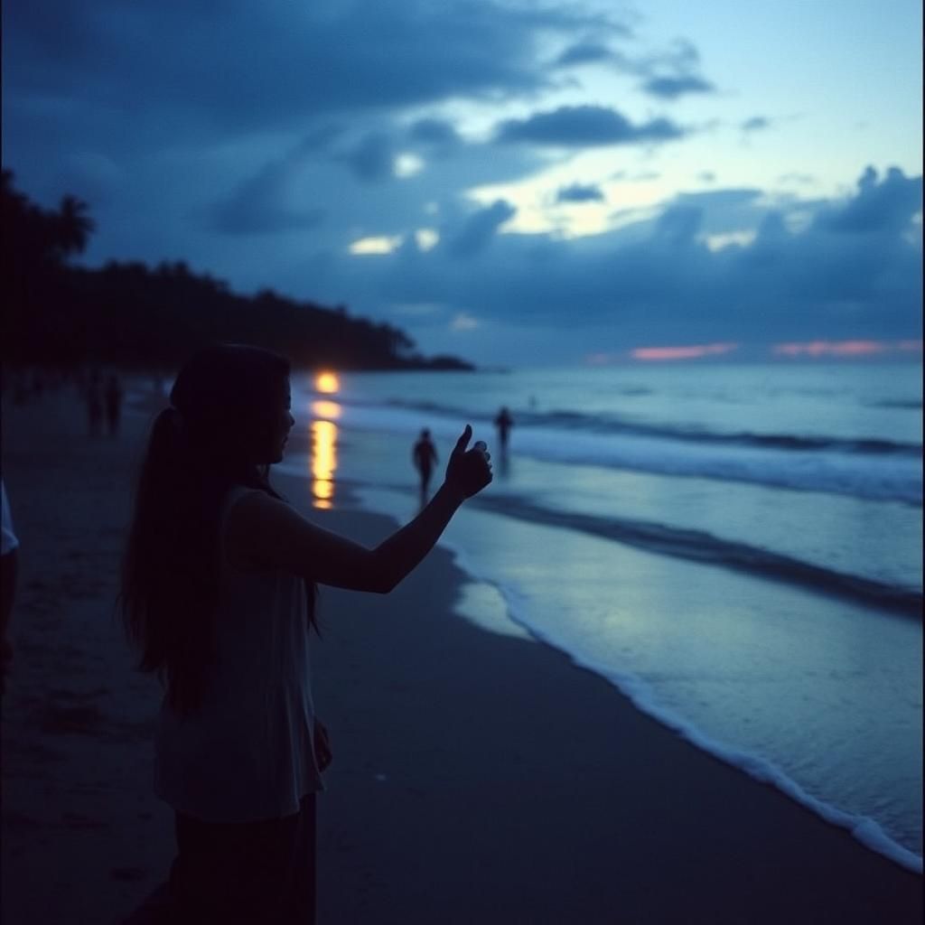 Sunset at Fishing Village: Cinematic Film Still