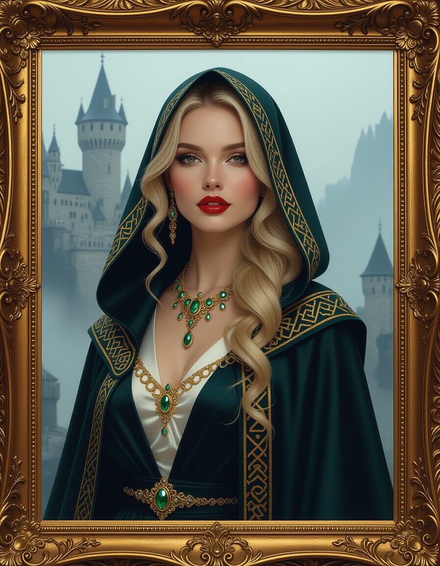 Enchanting Sorceress Portrait in Dark Fantasy Style