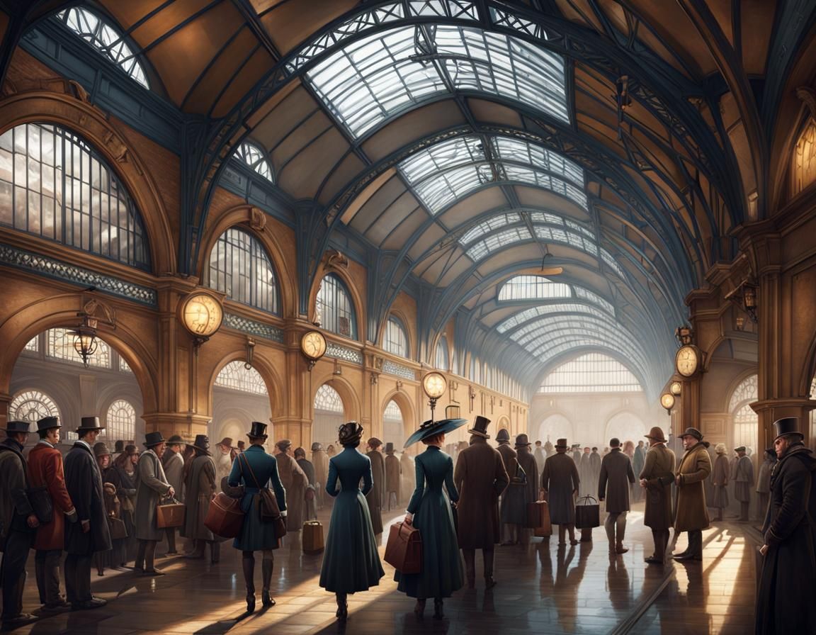 Victorian London Train Station Hall
