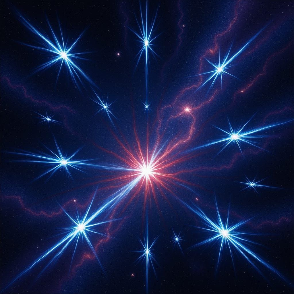 Surreal Cosmic Battle in Ethereal Nebula