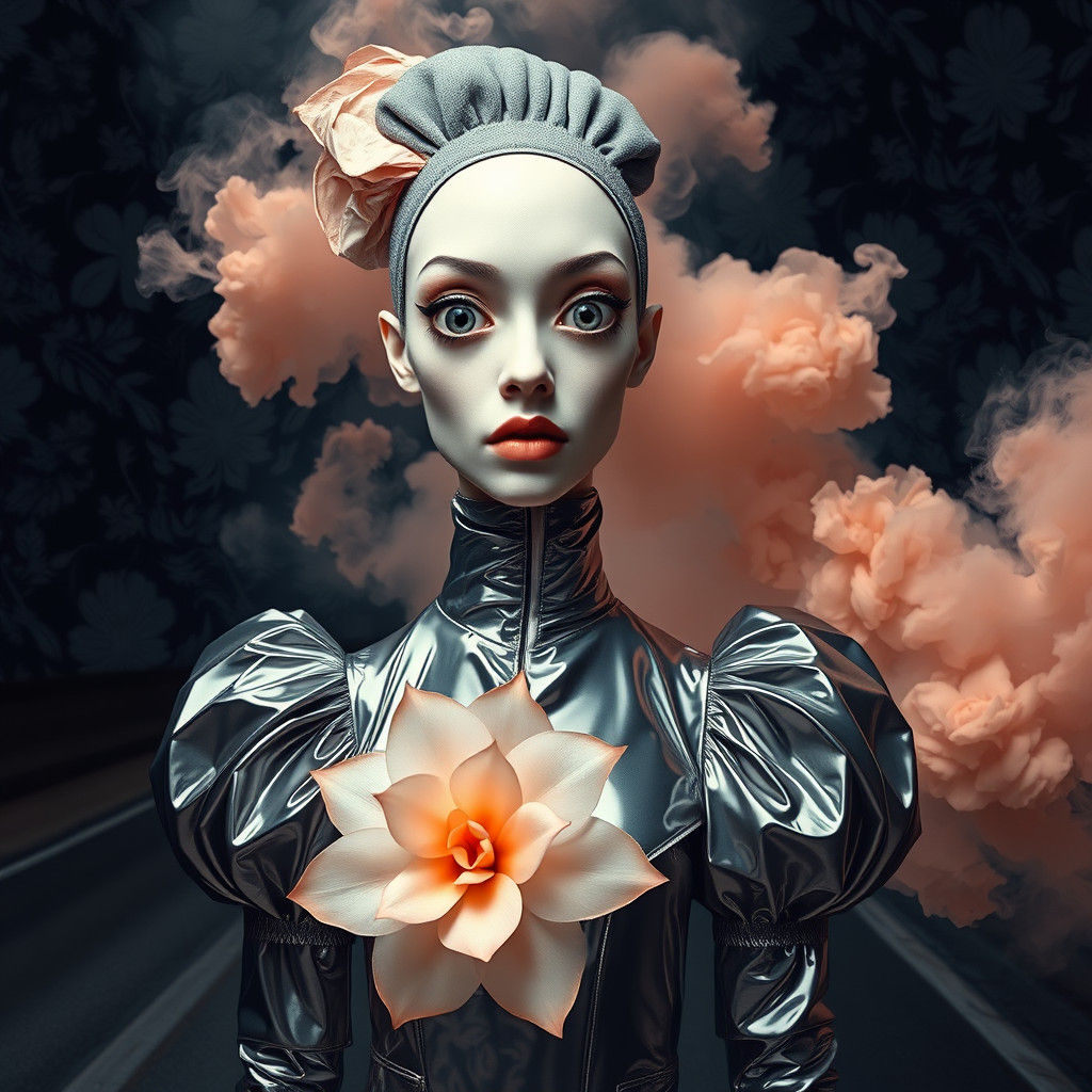 Surreal Avant-Garde Figure with Distorted Features