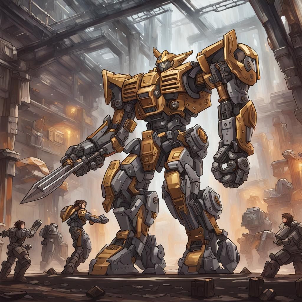 Epic Mecha Battle in Extraterrestrial Arena