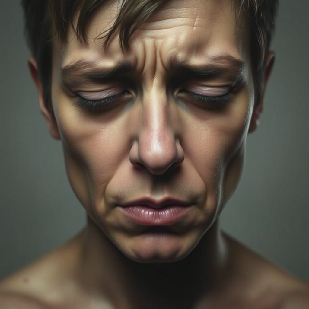 Hyperrealist Portrait of Inner Turmoil