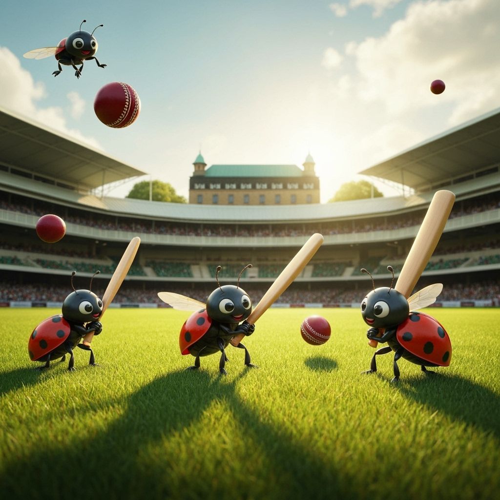 Ladybirds playing cricket at Lords 🏏