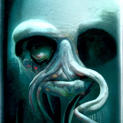 Sinister Squidward in Baroque Style