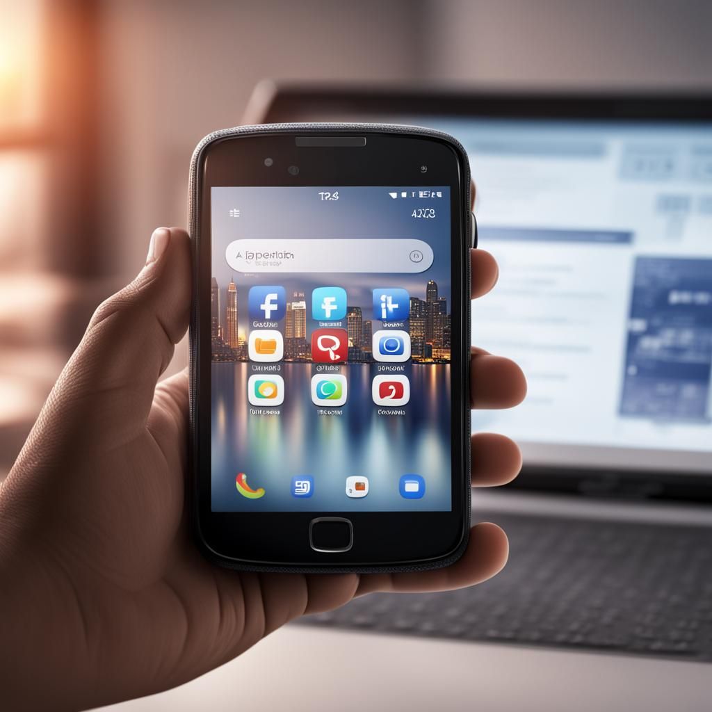 Hyperrealistic Social Media Icon on Phone