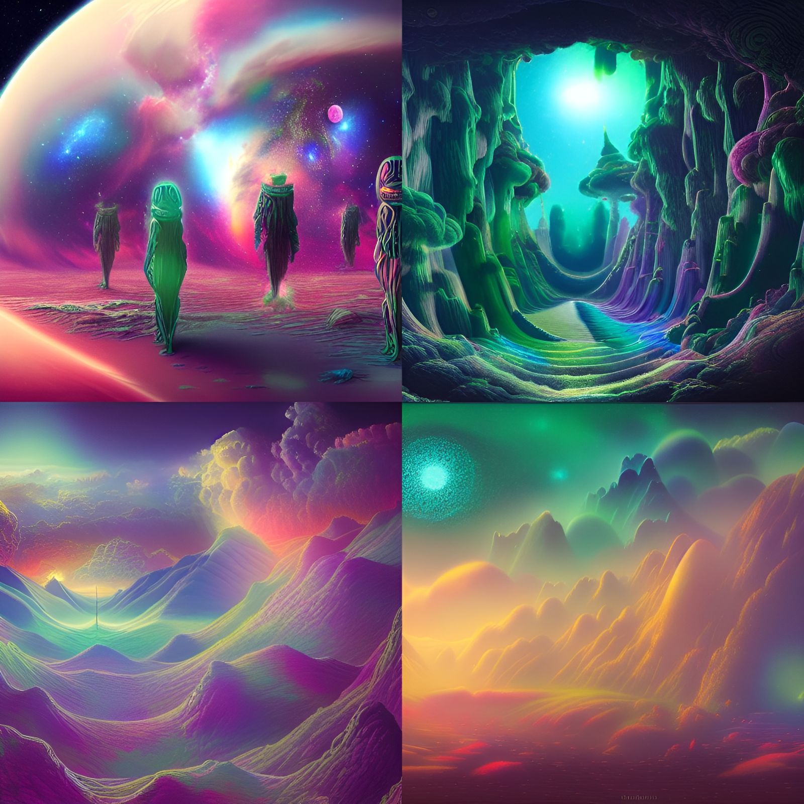 Psychedelic Galaxy in Whimsical Fantasy Matte Painting