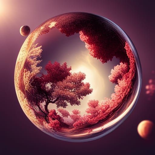 Blood Storm in Bubble on Moon, Cel-Shaded