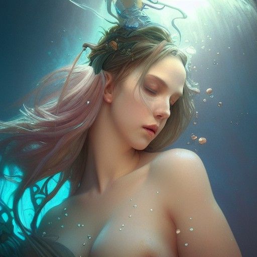 Underwater Fairy Portrait in Hyperdetailed Lighting