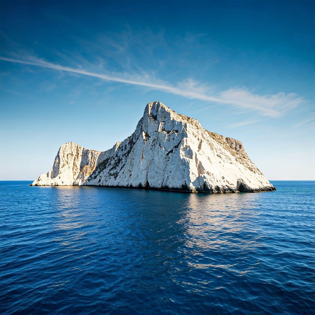 Marsa Island's White Cliffs with Greek Architecture