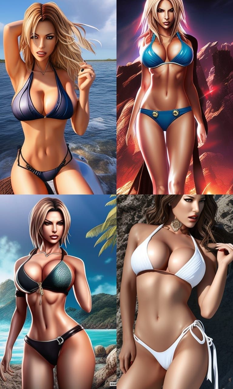 Aya Brea in Bikini, Digital Art Style