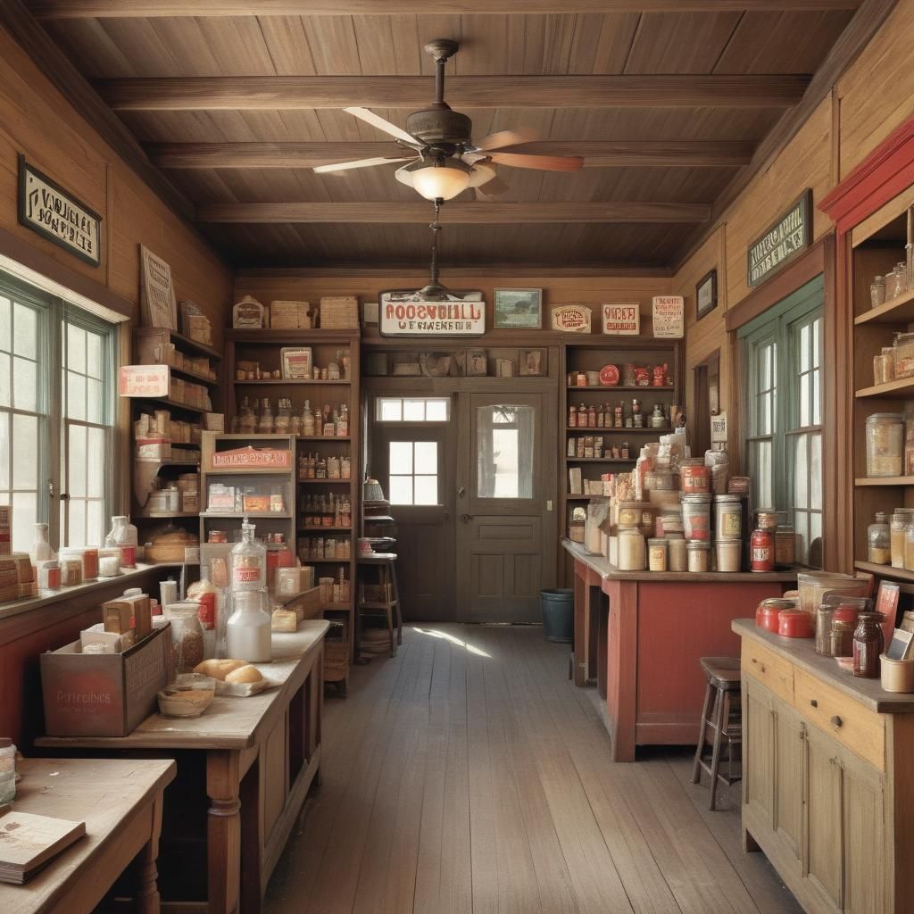 Country Store in Norman Rockwell Style