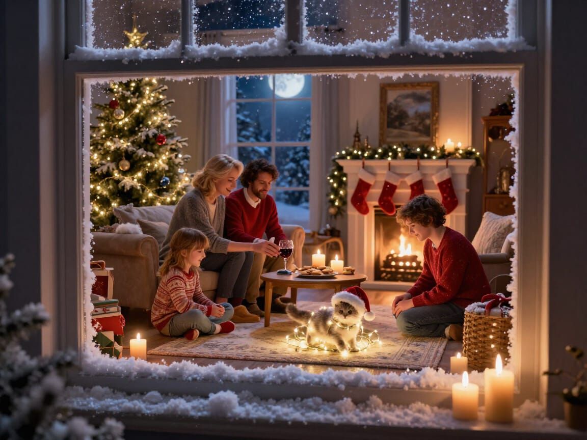Cozy Christmas Eve Home Scene Glow