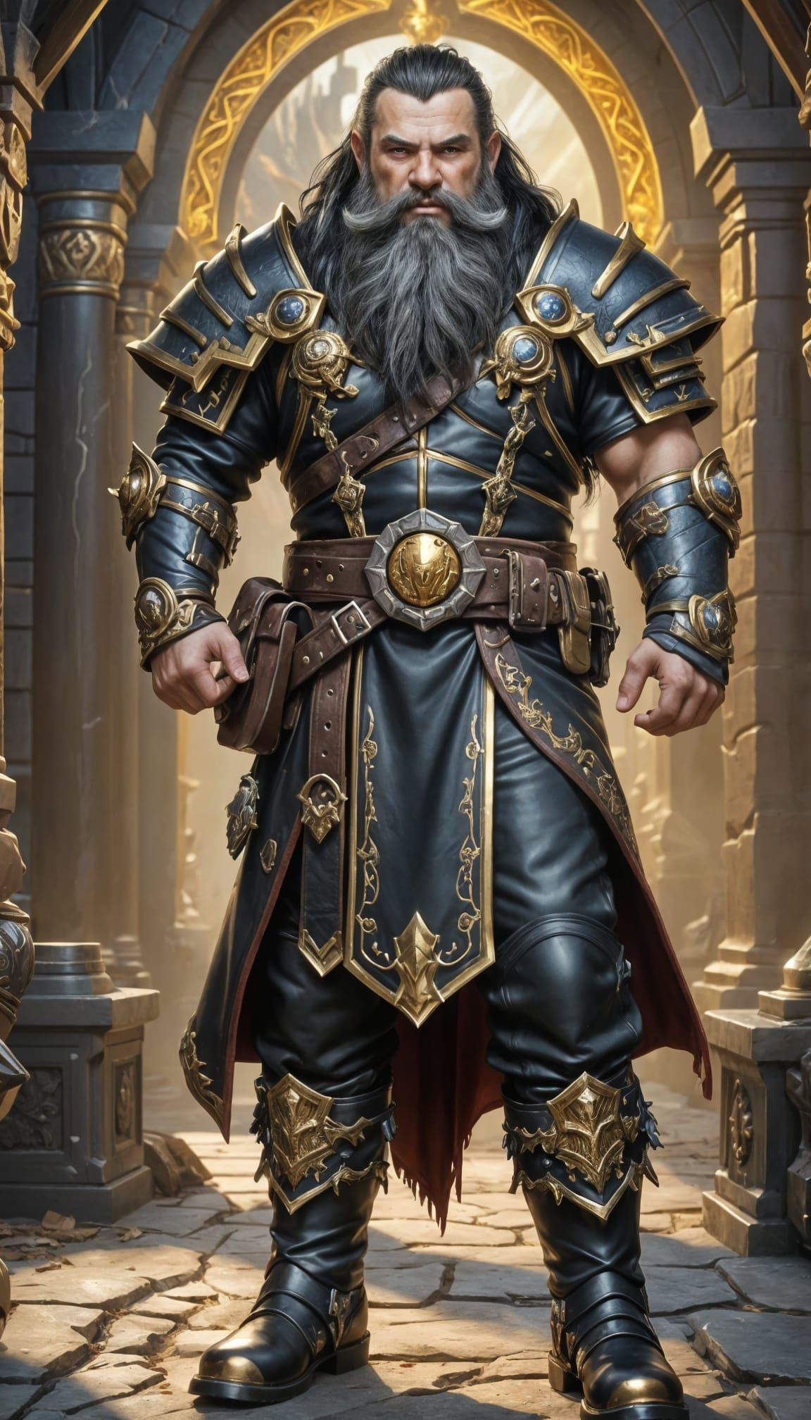 Epic Dwarf General in Warcraft Style, 8K