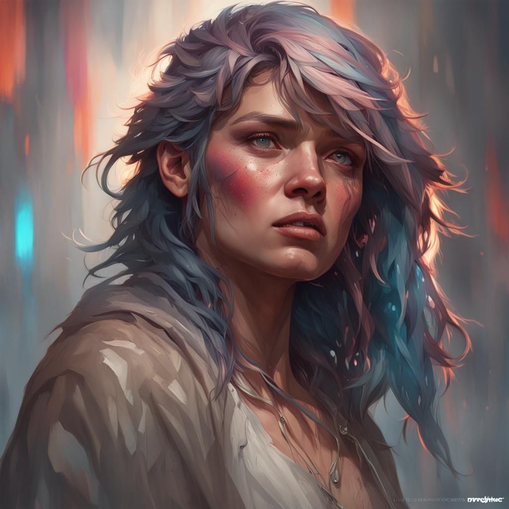 Detailed Portrait of a Crying Person in Unreal Engine