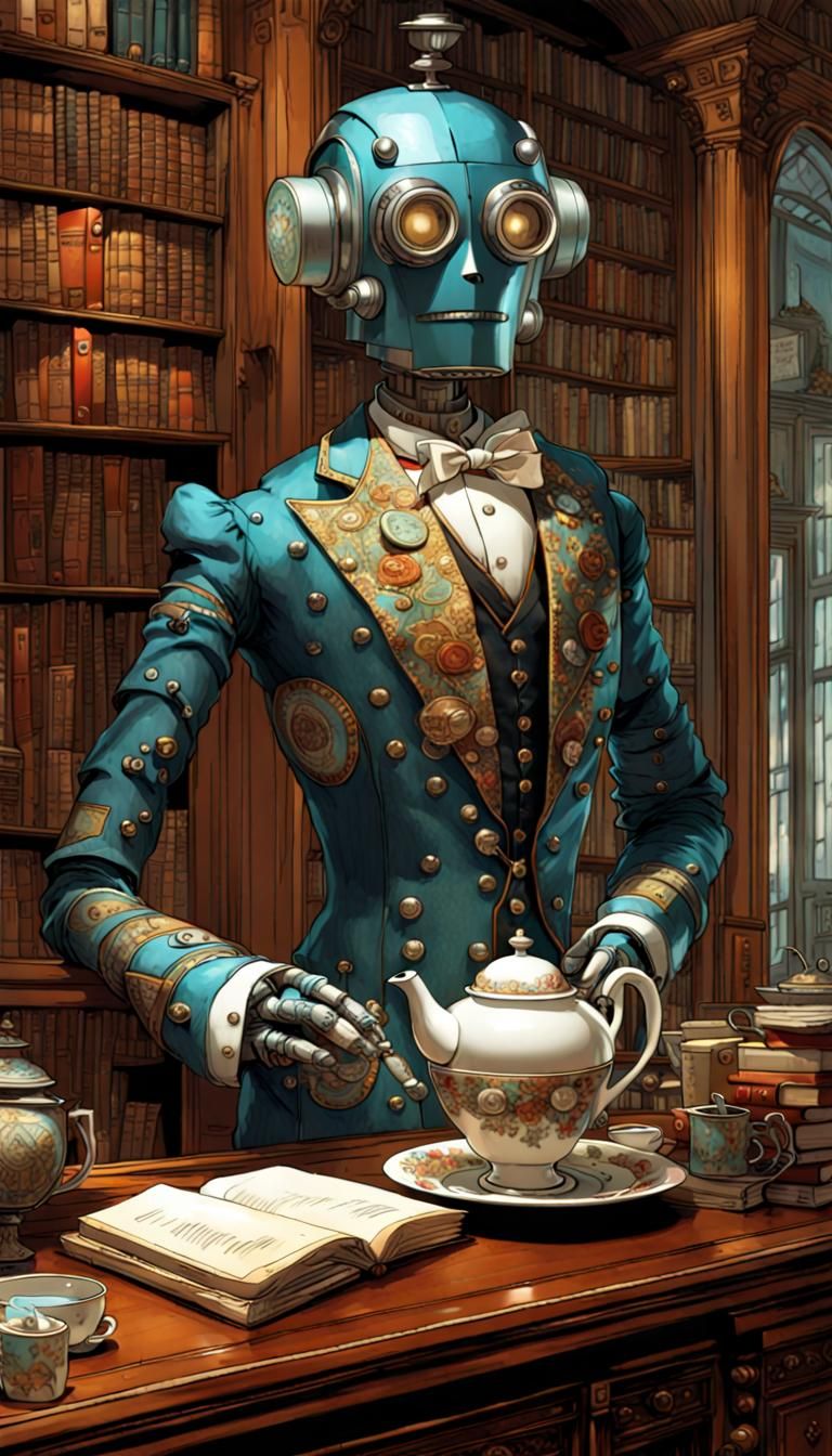 Robot Butler Serves Tea in Noble Library