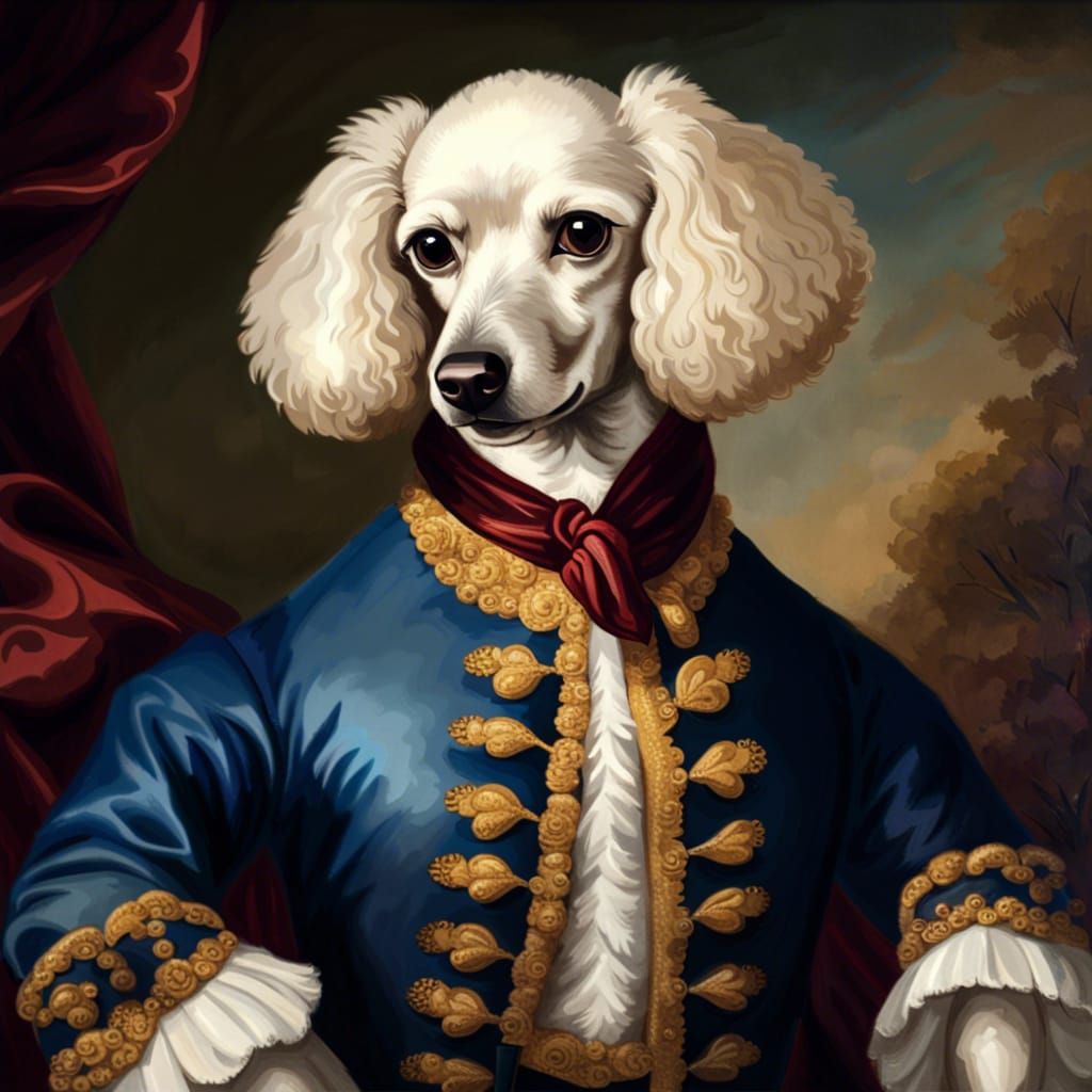 Formal Deer Portrait in 1700s Oil Painting Style