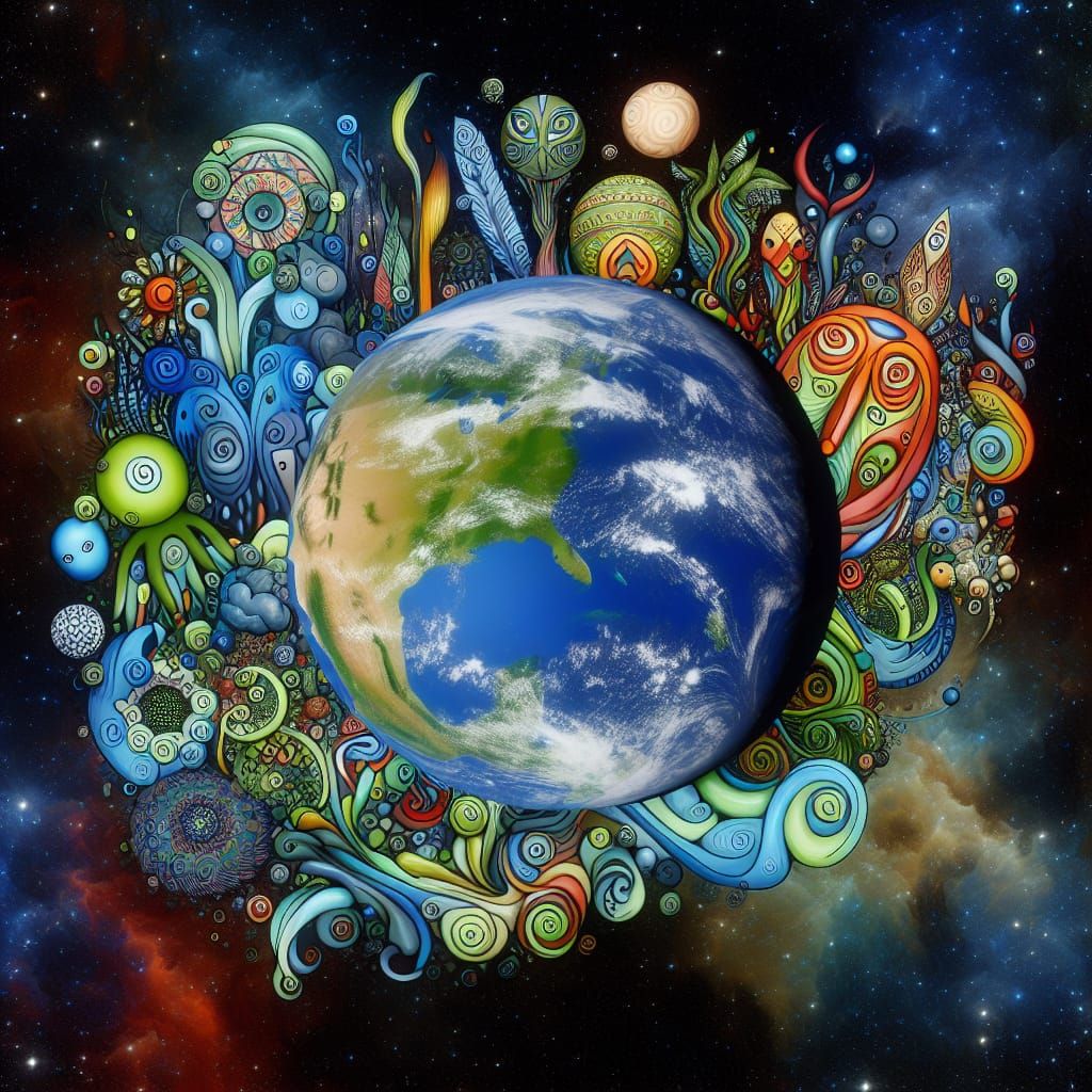 Earth as Seen by Artificial Ignorance: A Surreal Depiction