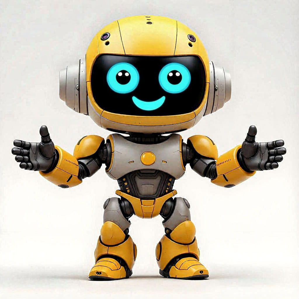 Funny Chibi 3D Robot Superhero Boltie