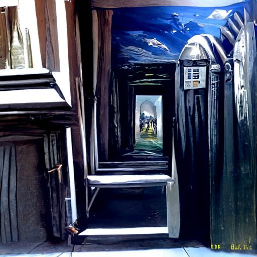 Hallway to Other Realities as Oil Painting