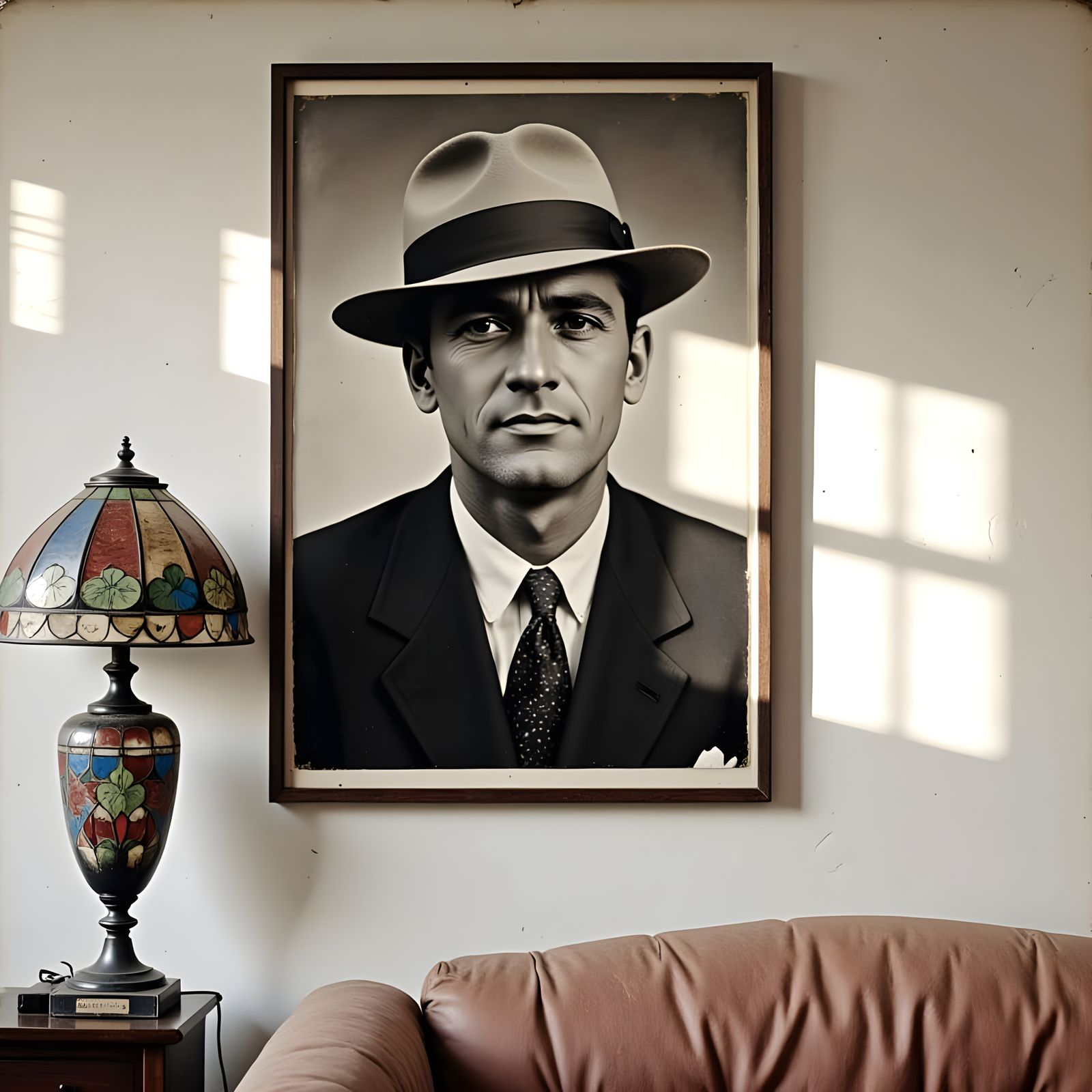 Vintage Man in Neutral Expression, Framed Poster