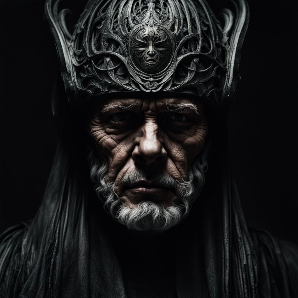 Dreaming Man Portrait in Chiaroscuro Style
