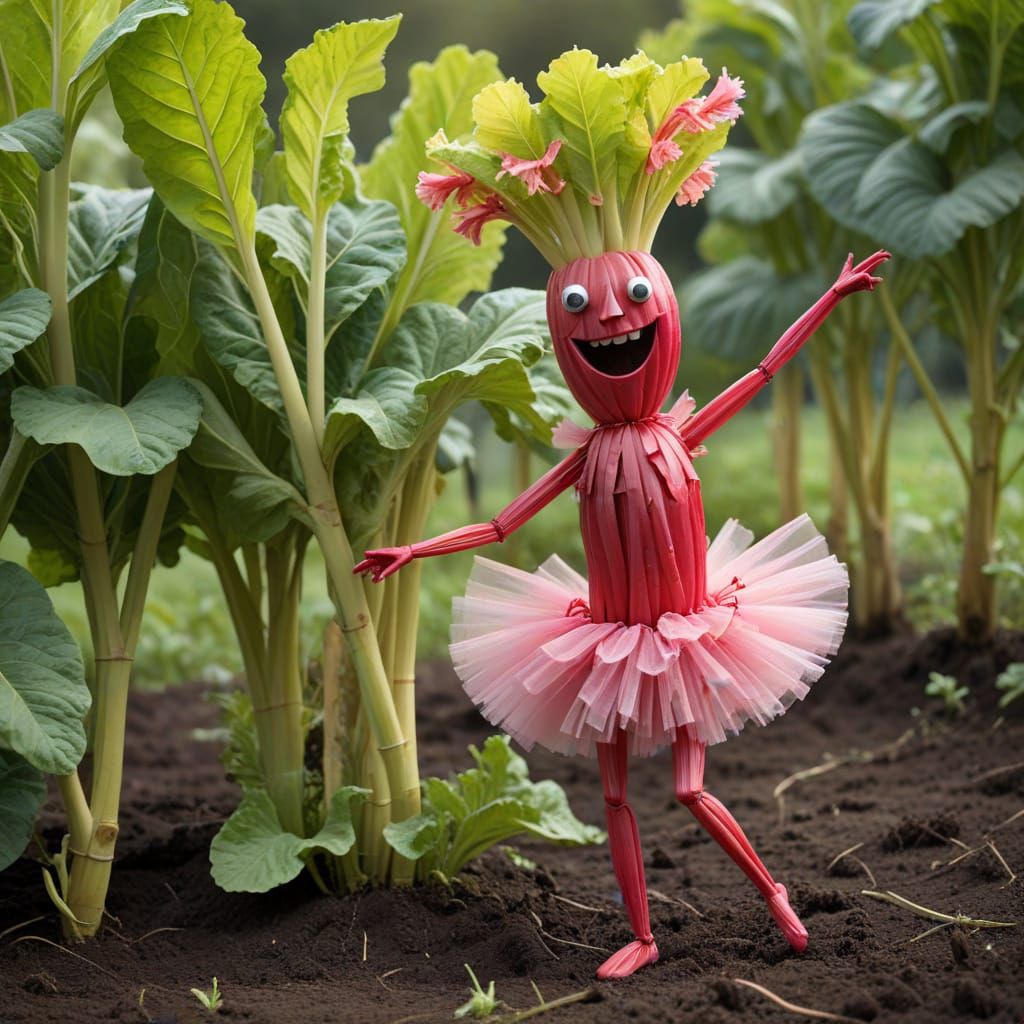 Anthropomorphic Rhubarb Dancers in Tutus