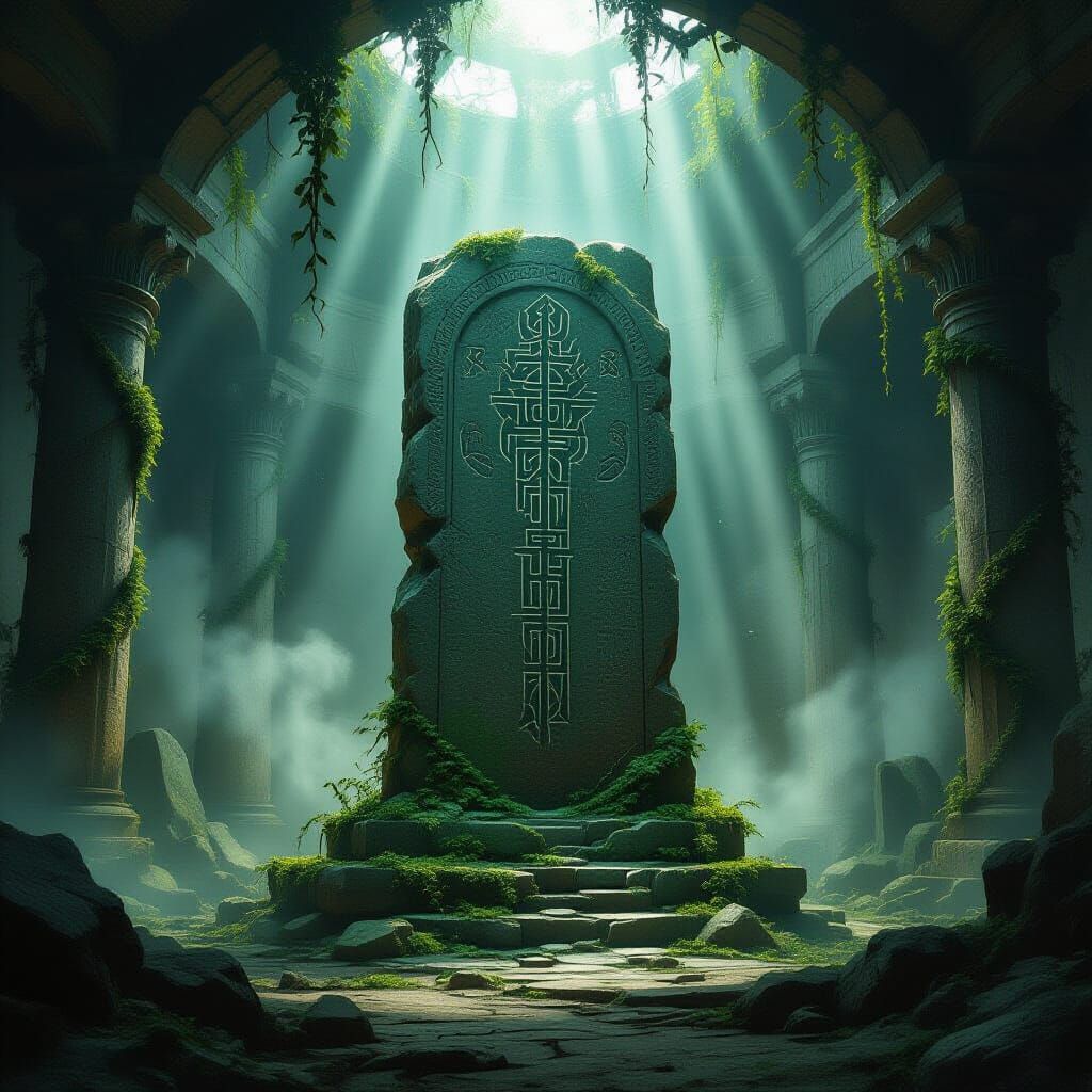 Colossal Altar in Ancient Pagan Temple