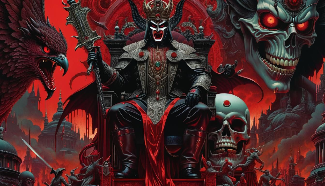 Supreme Evil Horror Collage in Mixed Media