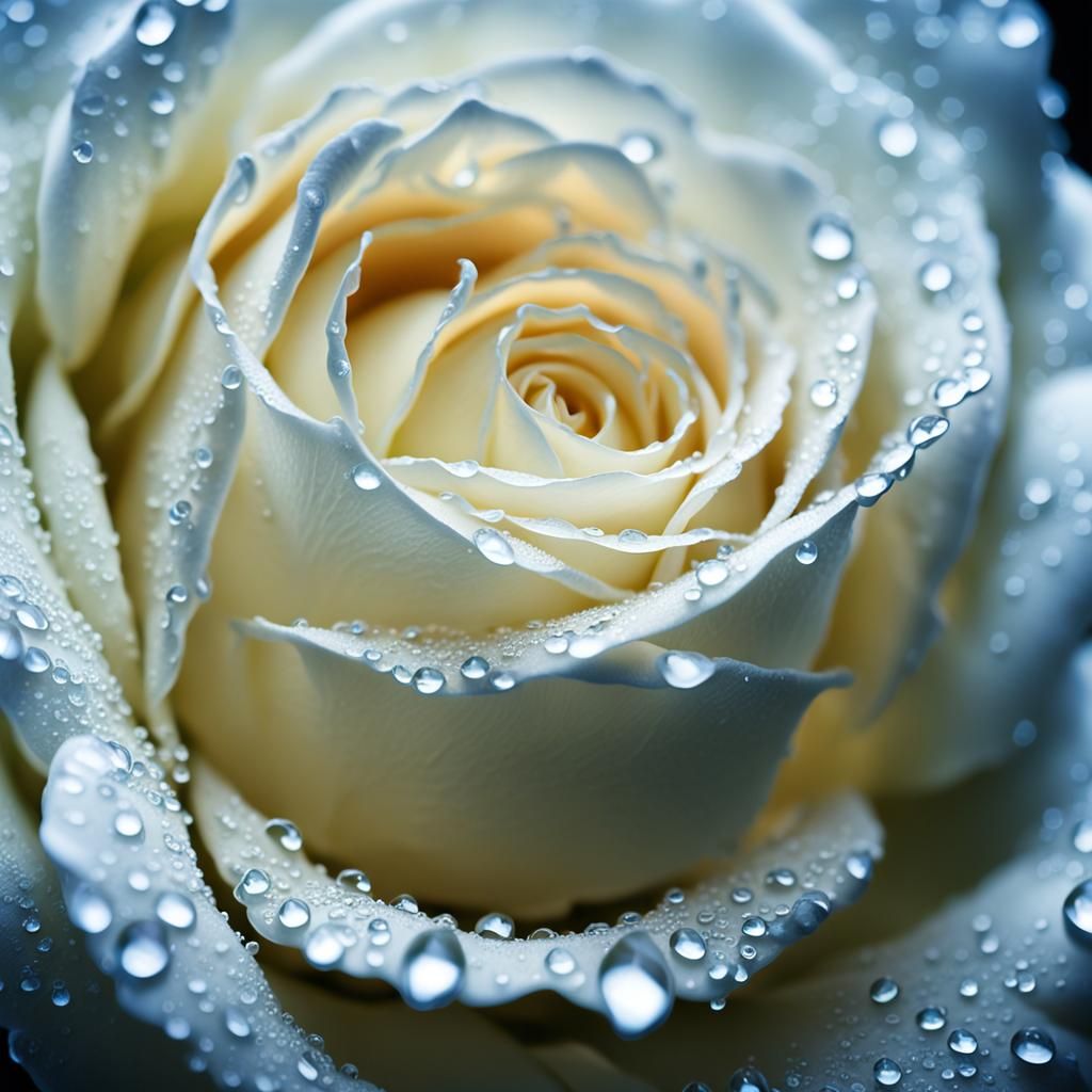 Bioluminescent Rose Underwater: Hyper-Realistic Macro Photog...