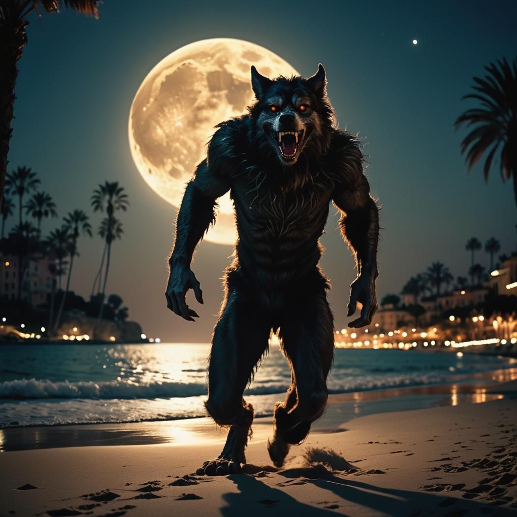 American Werewolf on French Riviera Beach