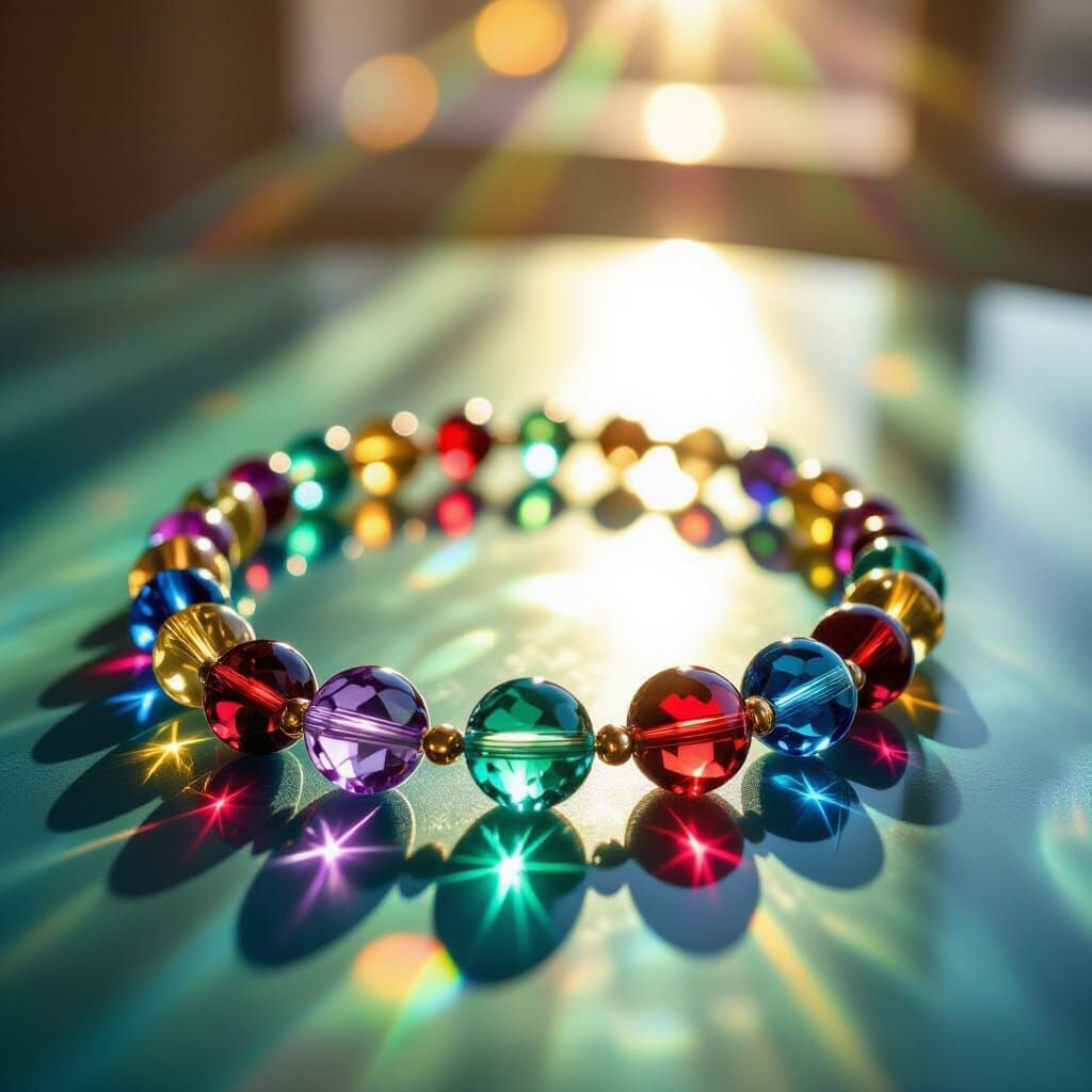 Shimmering Spinel Beads in Sunlight