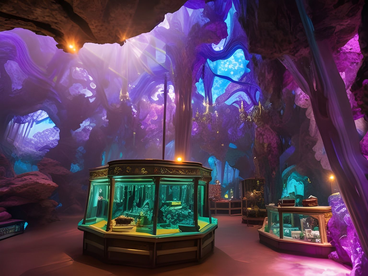 Magical Crystal Shop Inside Amethyst Geode