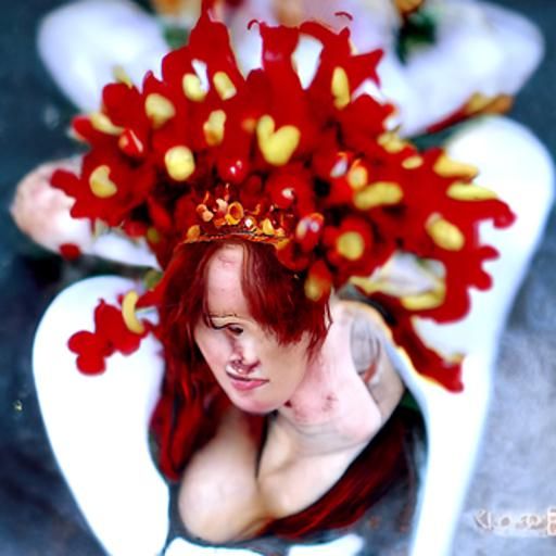 Red-Haired Woman with Flower Crown Portrait