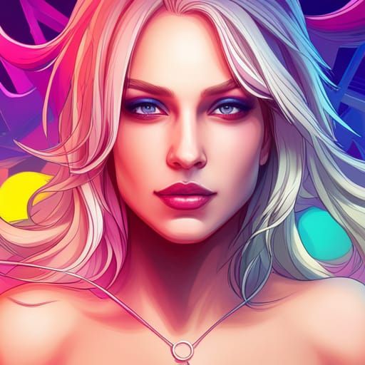 Colorful Playboy Bunny Portrait in 8k Resolution