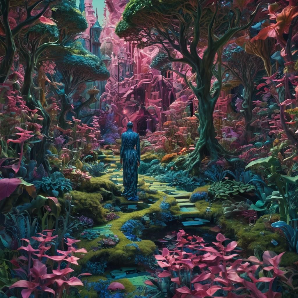 Dreamlike Surrealism in Psychedelic Landscape