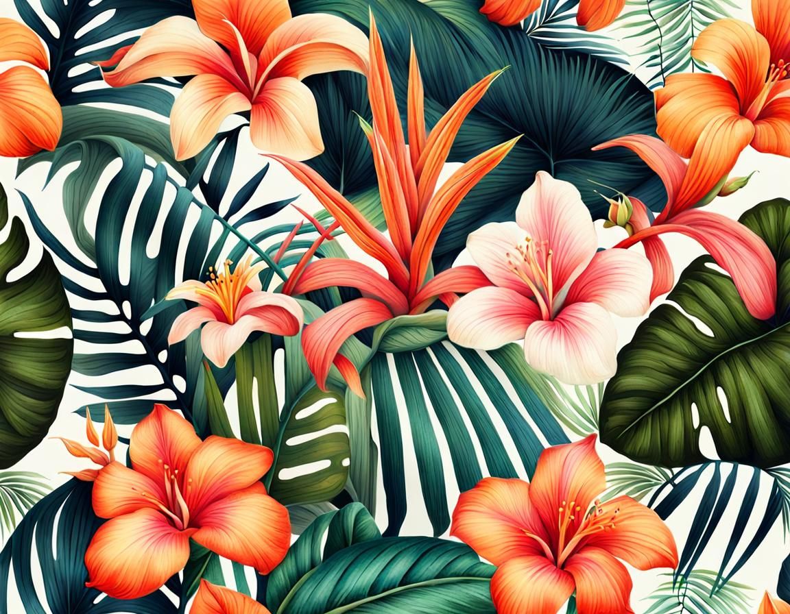 Elegant Tropical Flower Composition