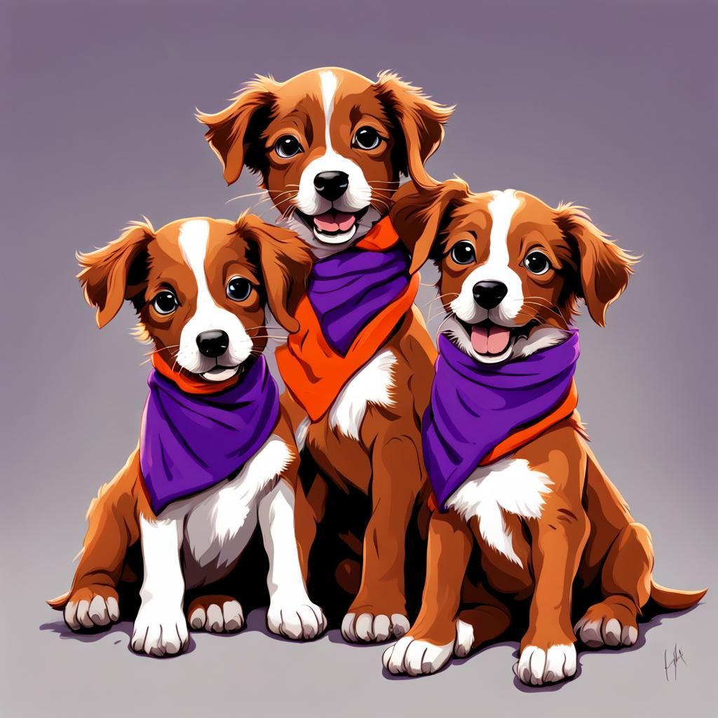 Puppy Playtime: A Colorful Fantasy Concept Art