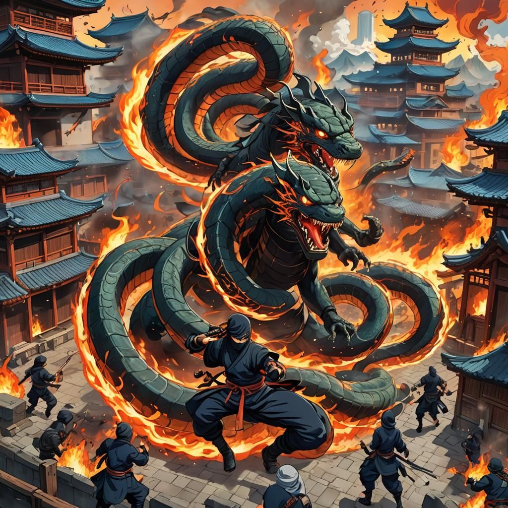 Ninja School Under Serpent Attack: Anime Style