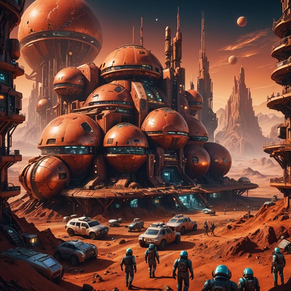 Futuristic Mars Colony: A Sci-Fi Landscape