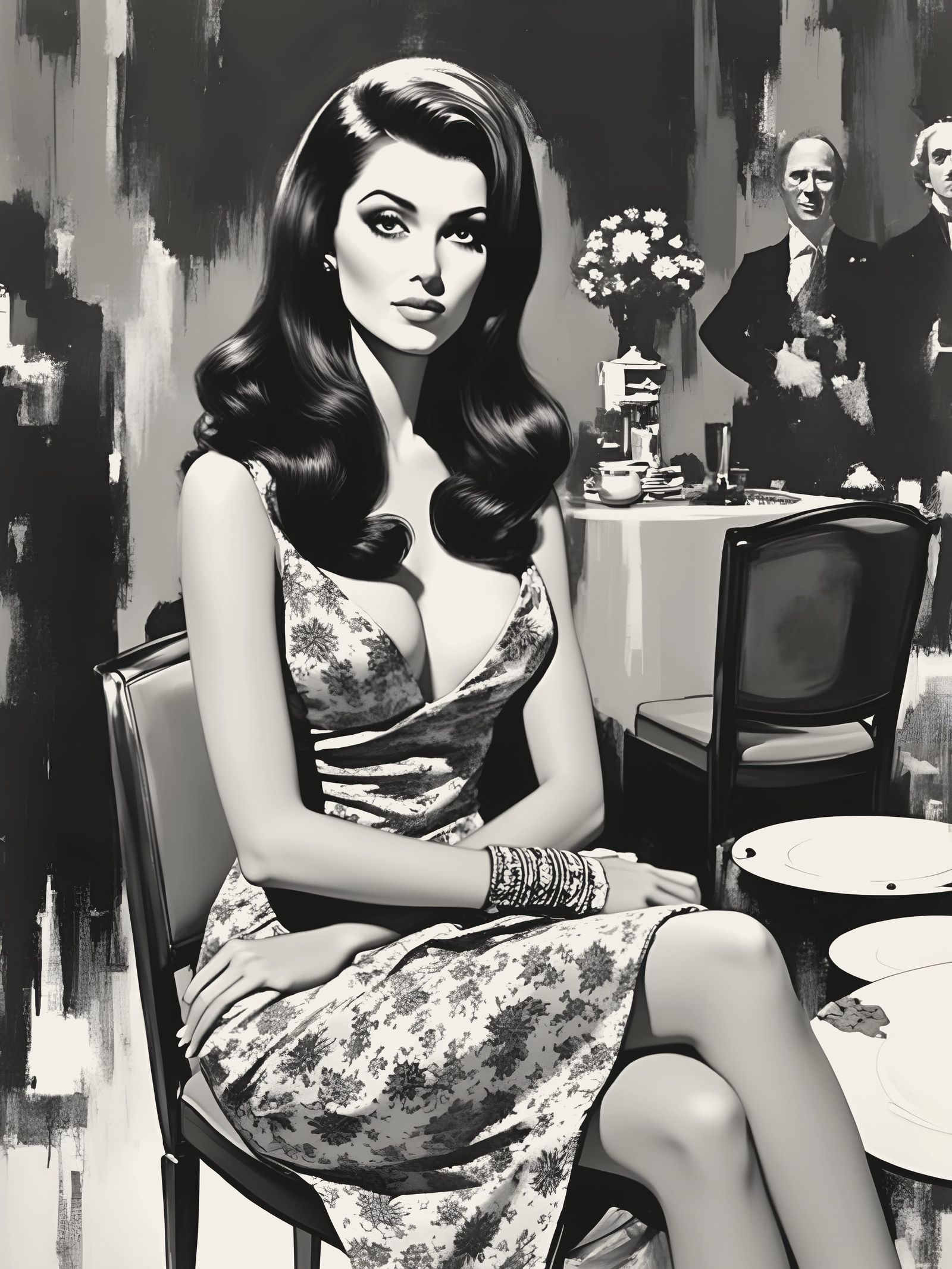 Abstract Impasto Painting of 1960s Italian Model