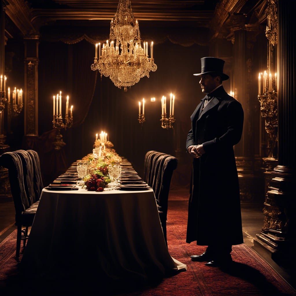 Candlelight Dinner in a Sewer: A Dark Cinematic Scene