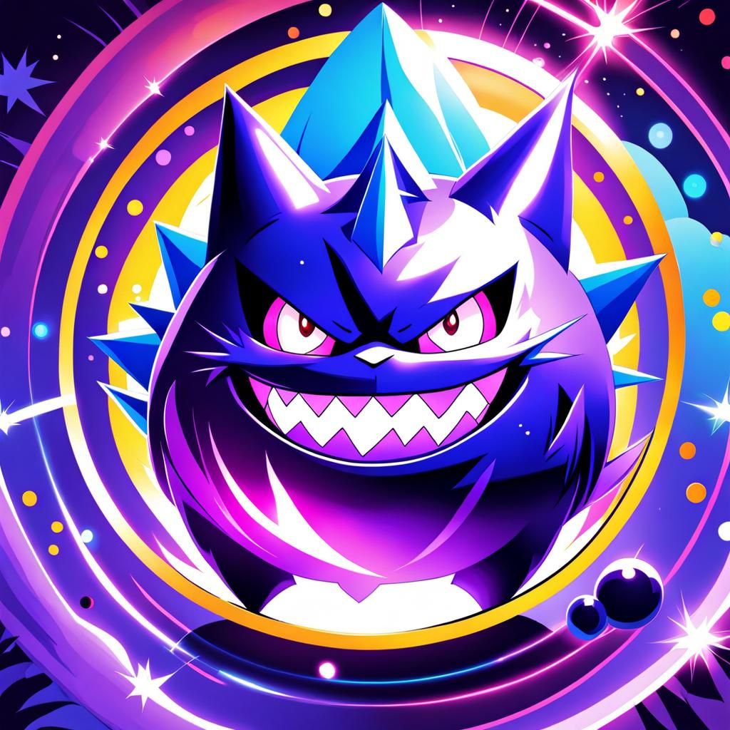 Gengar in Purple Aura, Exquisite Art