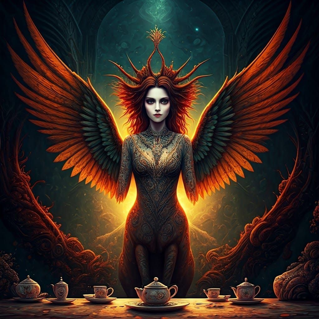 Mad Hatter Centaur in Tim Burton Zentangle Style