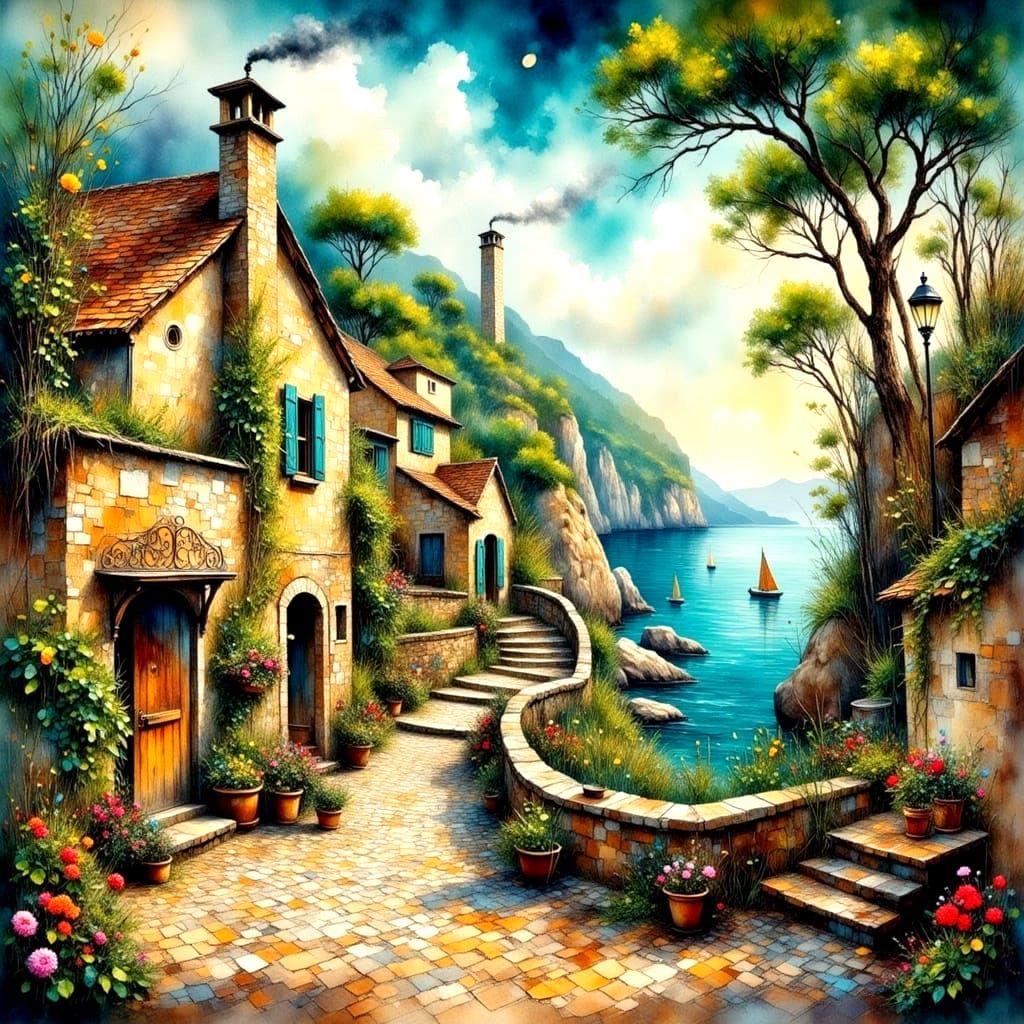 Village Life in a Weathered Coastal Setting