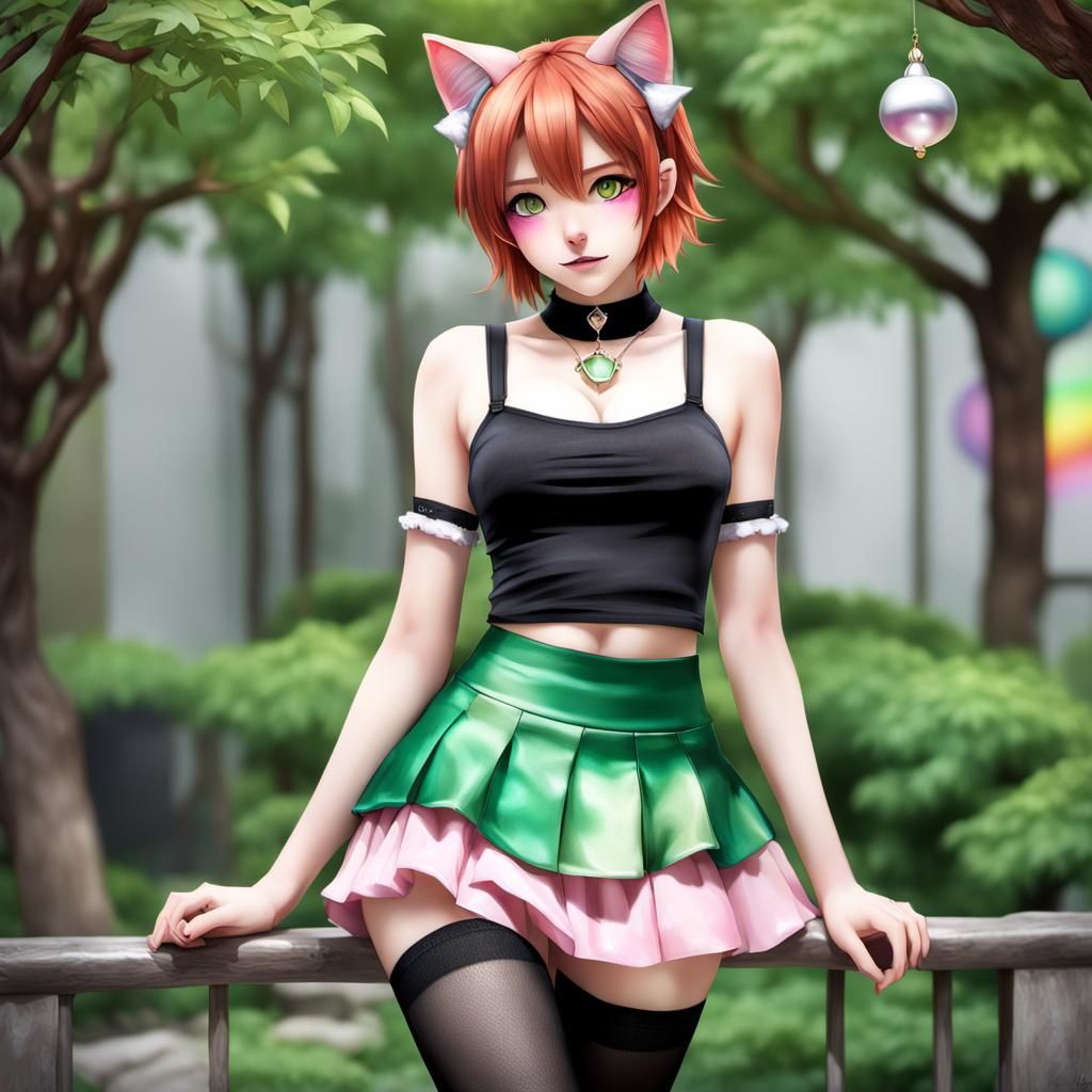 Hyperrealistic Neko Girl with Calico Cat Features