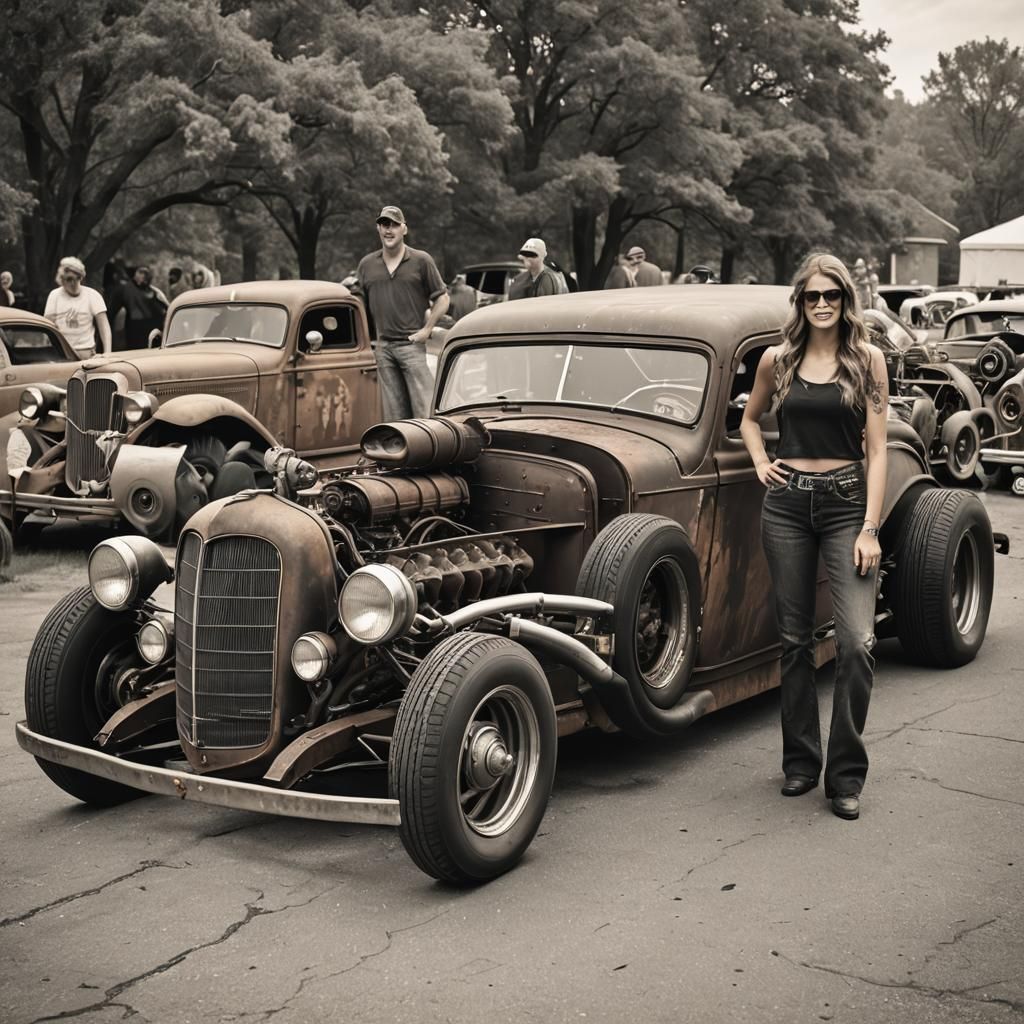 Rat Rod Car with Model