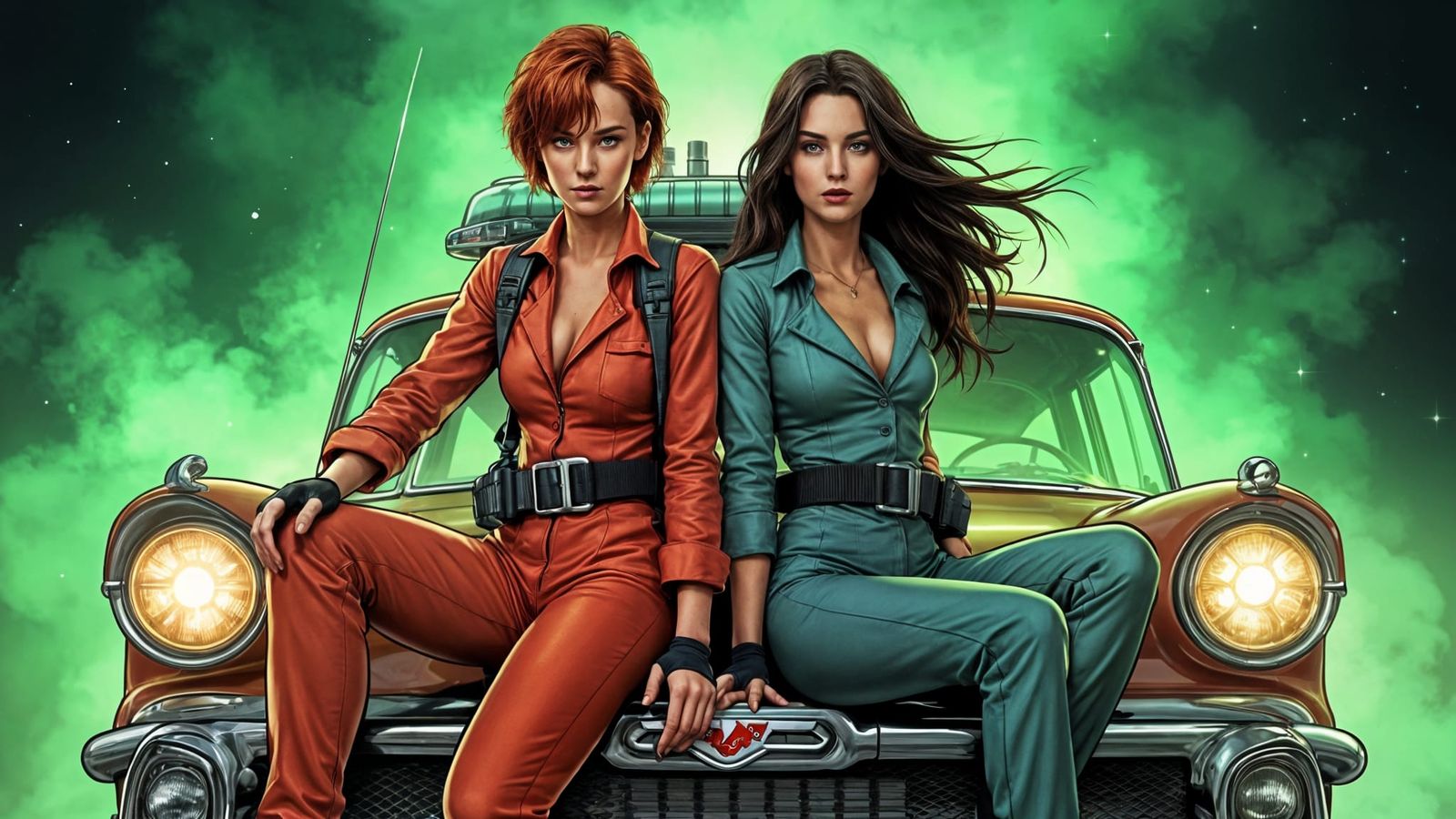 Ghostbusters Janine and Dana in Comic Book Style