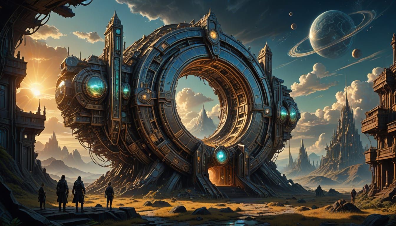 Epic Steampunk Future Landscape in Digital Matte Painting