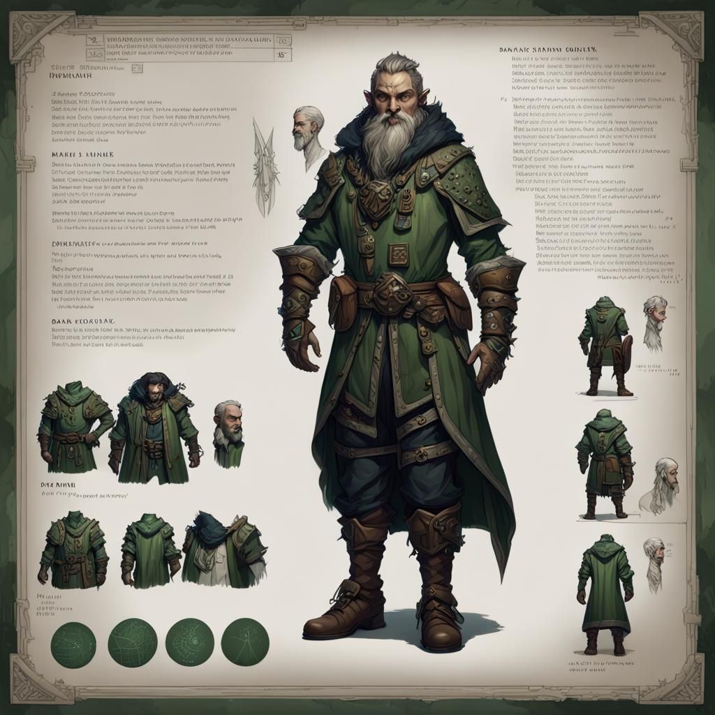 D&D Dark Dwarf Artificer Character Sheet